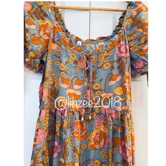 Boho Chic Floral A-Line Mini Dress NEW - Picture 11 of 15